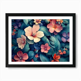 Flowers Wallpaper 2 Art Print