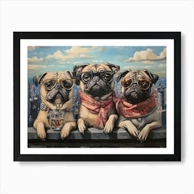 Elegant Pugs 3 Art Print