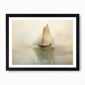 Vintage Sailboat Painting Affiche