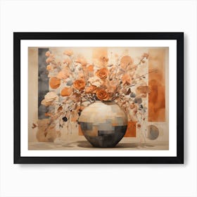 Orange Flowers In A Vase Art Print