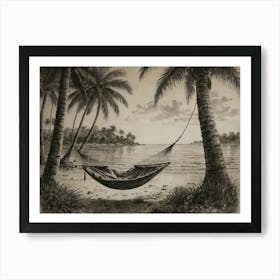 Hammock On The Beach Hamptons Style 2 Art Print