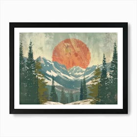 Vintage Landscape Illustration 1 Art Print