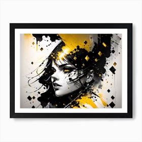 Black And Yellow Painting Art Print