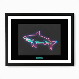 Neon Sign Inspired Shark 5 Poster Art Print