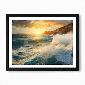 Sunset Over The Sea Art Print