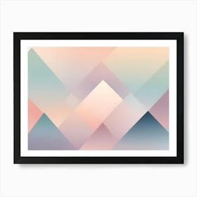 Abstract Image Of A Mountain Range With A Soft, Blurred, Pastel Color Gradient Art Print