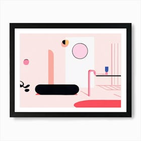 Pink Living Room Art Print