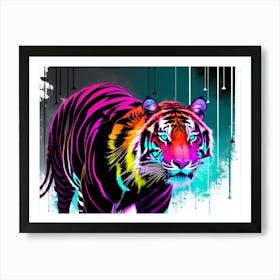 Neon Tiger 1 Art Print