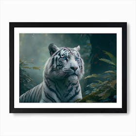 White Tiger In The Forest Art Print