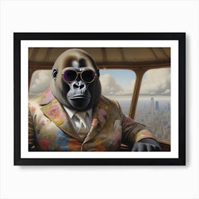 Surreal Gorilla In A Suit Art Print