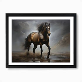 Black Horse 4 Art Print