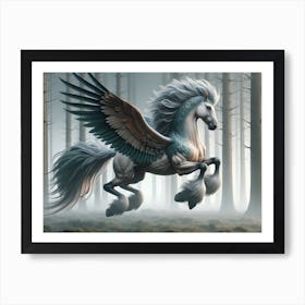 Ethereal Mystical Horse Bird Art Print