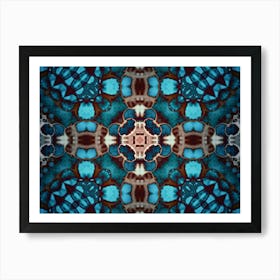 Abstraction Blue Flower Mandala Art Print