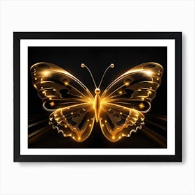 Golden Butterfly 76 Art Print