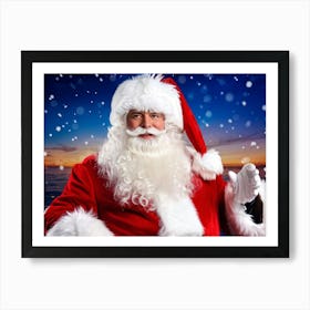 A Traditional Santa Claus Costume With Vivid White Fur Accents Bright Red Coat Velvet Hat And Flu (6) Art Print