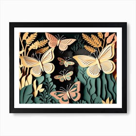 Butterflies In The Garden Art Print