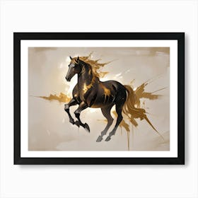 Horse Running Canvas Art Art Print