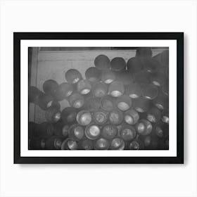 Stack Of Ice Cream Cans, Creamery, San Angelo, Texas By Russell Lee Affiche