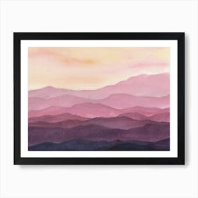 Abstract Pink Mountains Art Print