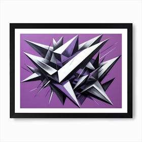 Purple And Black Abstract Painting 2 Affiche