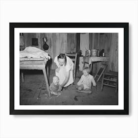 Interior Of House Without Windows, Home Of Sharecropper, Cut Over Farmer Of Mississippi Bottoms By Russell Lee Art Print