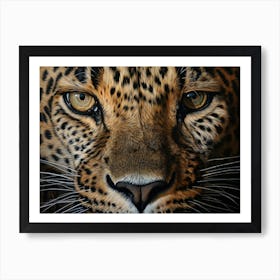 African Leopard Close Up Realism 4 Art Print