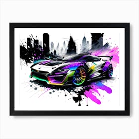 Paint Splatter Car Art Print