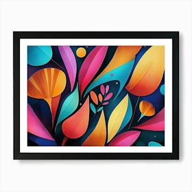 Colorful Art Image Depicting Different Colorful Shapes 4 Art Print