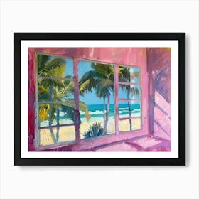 Miami Beach From The Window View Painting 1 Art Print