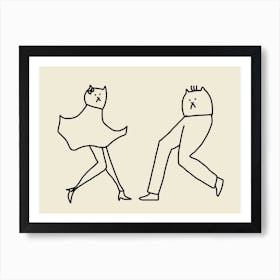 Dancing Cats 2 Art Print