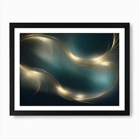 Sparkling golden waves in the sea 10 Art Print