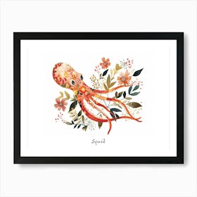 Little Floral Squid 2 Poster Art Print