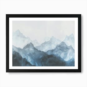 Mysterious Mountain Vista Vintage Painting Art Print