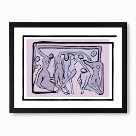Psychedelic Nudes Lilac Art Print