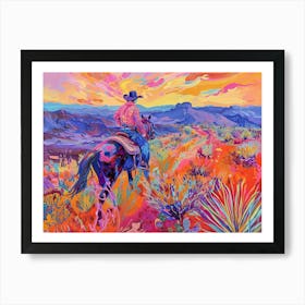 Cowboy Painting Chihuahuan Desert 3 Art Print