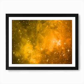 Orange Shade Galaxy Space Background Art Print