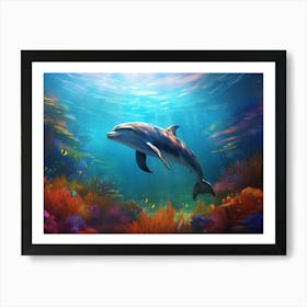 Dolphin In The Sea Art Print