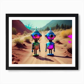 Robots In The Desert Art Print