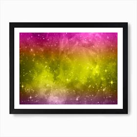 Purple Pink Green Galaxy Space Background Art Print