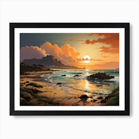 Sunset On The Beach 2 Art Print