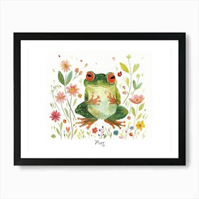 Little Floral Frog 1 Poster Art Print