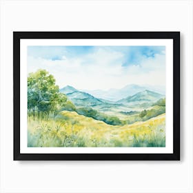 Watercolor Landscape Painting 1 Art Print