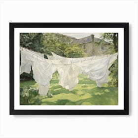 Laundry On The Line Painting Art Print