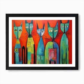 The Cats Acrylic Painting Art Print