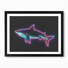 Neon Sign Inspired Shark 5 Art Print
