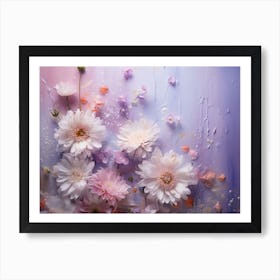 Flowers On A Purple Background Art Print