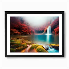 Waterfall In The Forest 4 Art Print