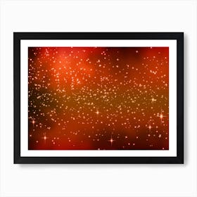 Flame Shining Star Background Art Print