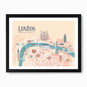 London Illustrated Map Art Print