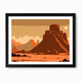 Canyon Travel Landscape Nature Mountain Tourism Mars Planet Desert Art Print